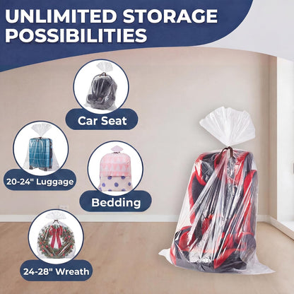 Extra Large Storage Bags for Car Seat & Luggage, 40x60, 5 CT, 2 Mil