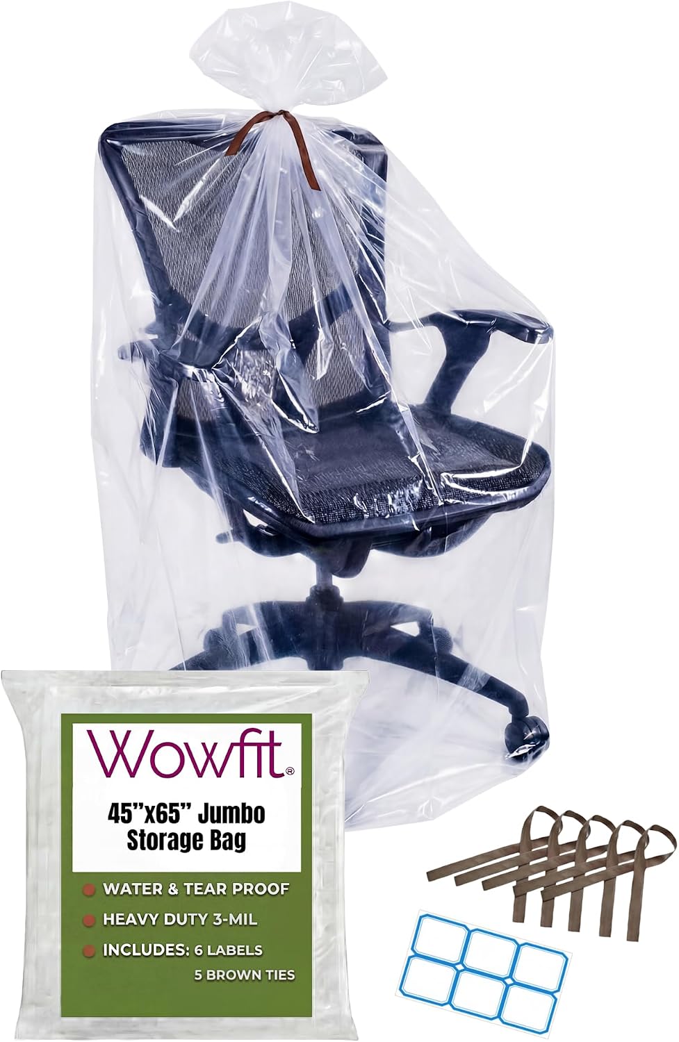 Extra Large Storage Bags for Car Seat & Luggage, 40x60, 5 CT, 2 Mil
