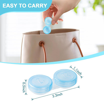 50 Pack Contact Lens Cases, Transparent Contact Cases Bulk in 5 colors, Cute Contact Lenses Case Leak-proof, Eye Contact Case for Home and Travel