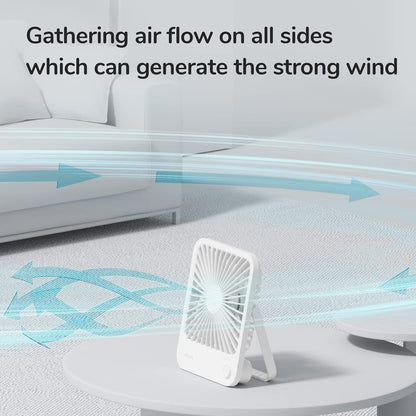 JISULIFE Desk Fan Battery Rechargeable, 180°Foldable Portable Personal Fan