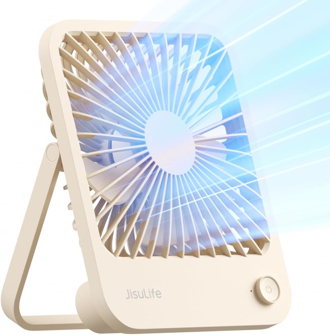 JISULIFE Desk Fan Battery Rechargeable, 180°Foldable Portable Personal Fan
