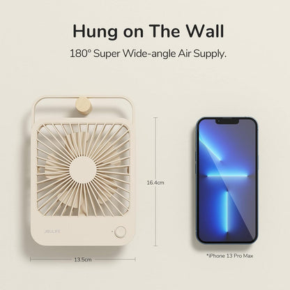 JISULIFE Desk Fan Battery Rechargeable, 180°Foldable Portable Personal Fan