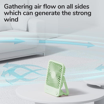 JISULIFE Desk Fan Battery Rechargeable, 180°Foldable Portable Personal Fan