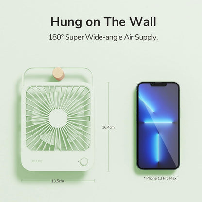 JISULIFE Desk Fan Battery Rechargeable, 180°Foldable Portable Personal Fan
