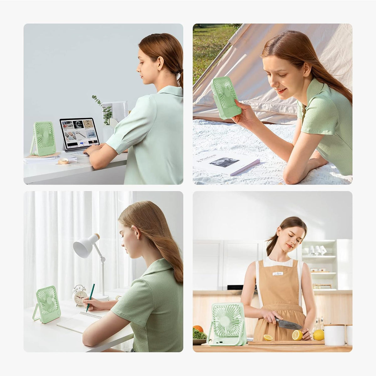 JISULIFE Desk Fan Battery Rechargeable, 180°Foldable Portable Personal Fan