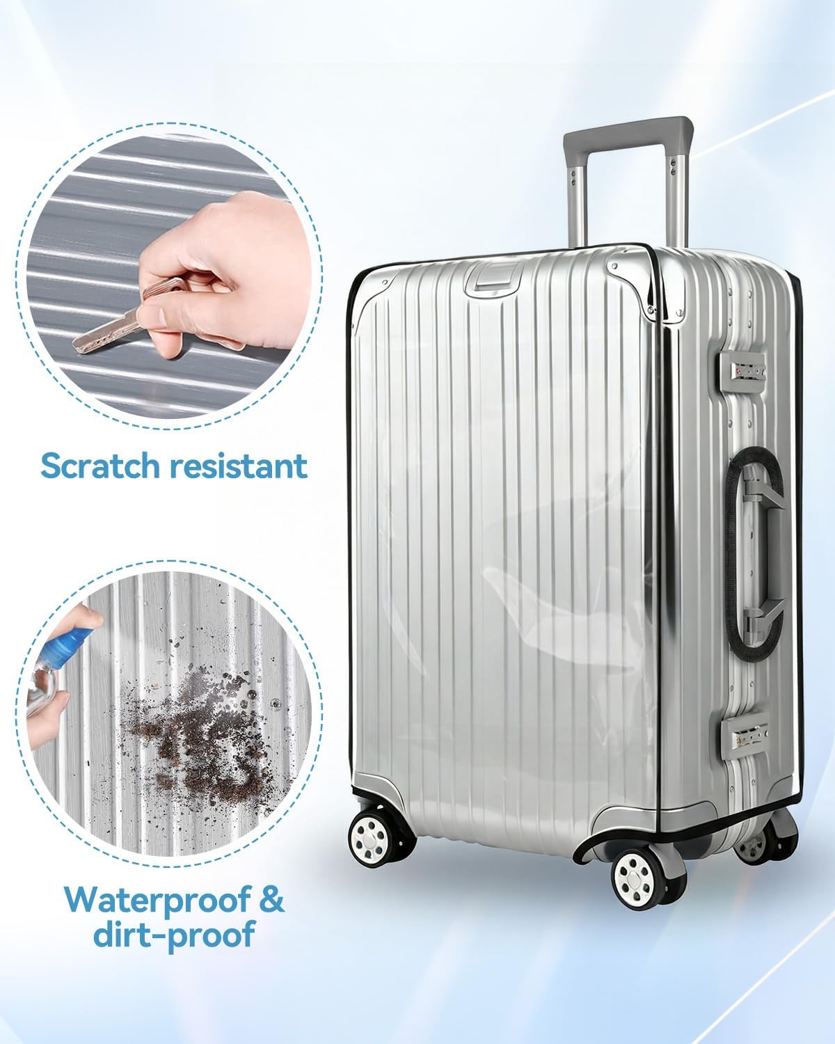 3 Pieces Thicken Luggage Cover Protectors 20" 24" 28" luggage