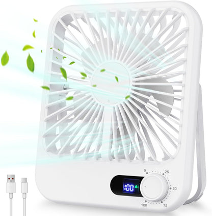 Portable Travel Fan for Sleeping, 6.8" Small Desk Fan Quiet