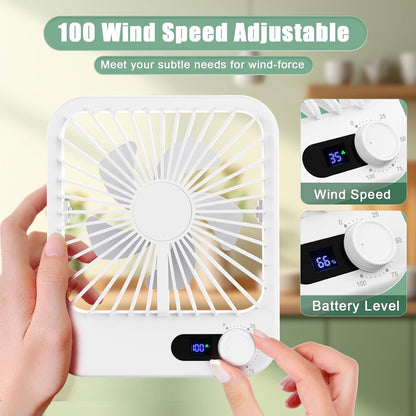 Portable Travel Fan for Sleeping, 6.8" Small Desk Fan Quiet