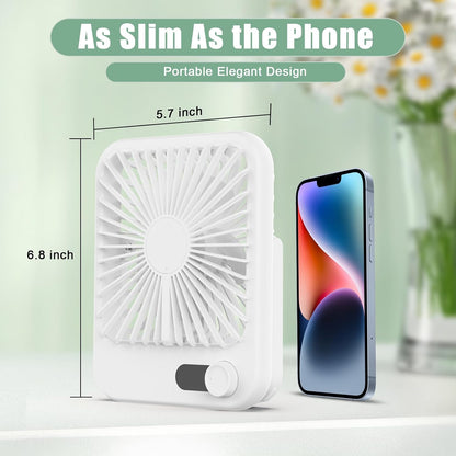 Portable Travel Fan for Sleeping, 6.8" Small Desk Fan Quiet
