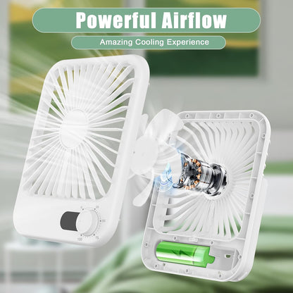 Portable Travel Fan for Sleeping, 6.8" Small Desk Fan Quiet