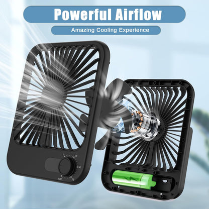 Portable Travel Fan for Sleeping, 6.8" Small Desk Fan Quiet