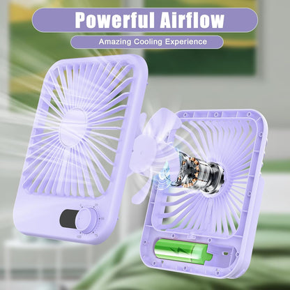 Portable Travel Fan for Sleeping, 6.8" Small Desk Fan Quiet