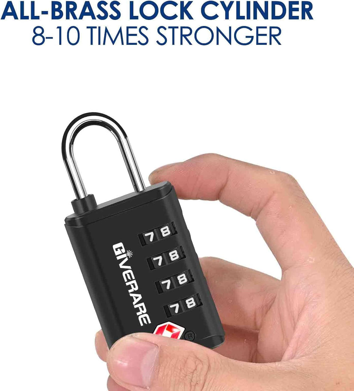 4 Pack TSA Approved Travel Luggage Locks 4-Digit, Open Alert Suitcase Combination Lock, Keyless Zipper Padlocks, TSA Accepted Compatible Padlock for Gym Locker, Golf Bag Case, Anti Theft-Black