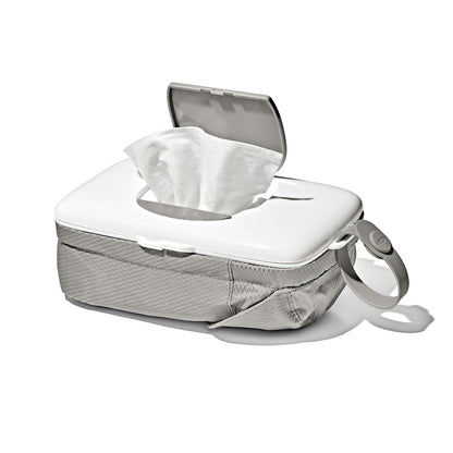 On-The-Go Wipes Dispenser with Diaper Pouch, Gray