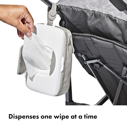 On-The-Go Wipes Dispenser with Diaper Pouch, Gray