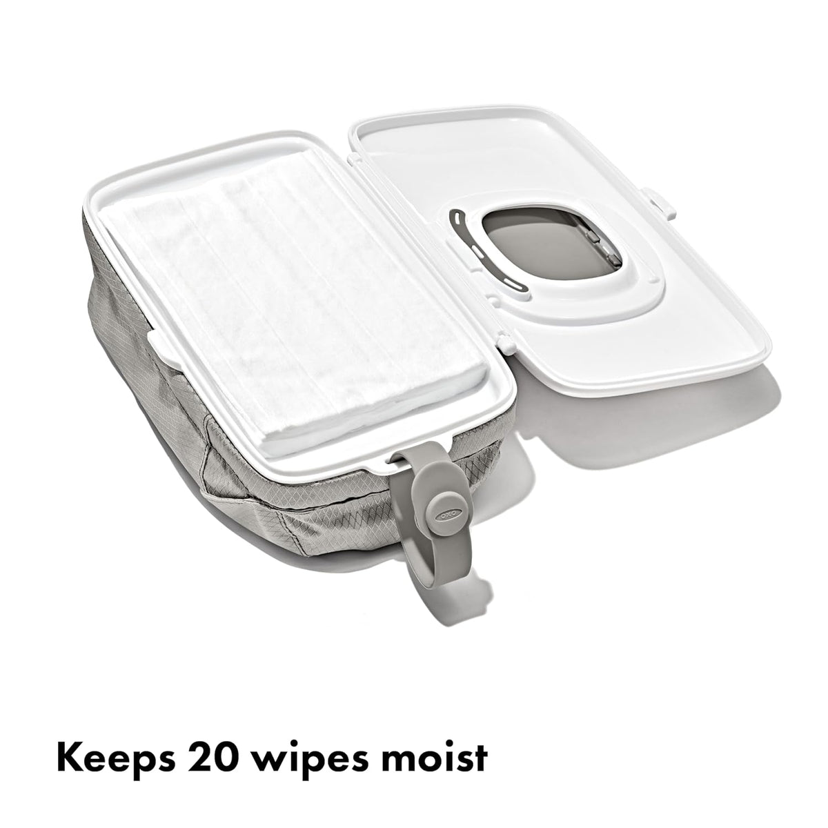 On-The-Go Wipes Dispenser with Diaper Pouch, Gray