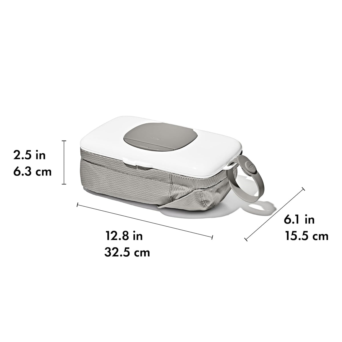 On-The-Go Wipes Dispenser with Diaper Pouch, Gray