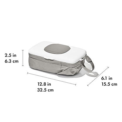 On-The-Go Wipes Dispenser with Diaper Pouch, Gray