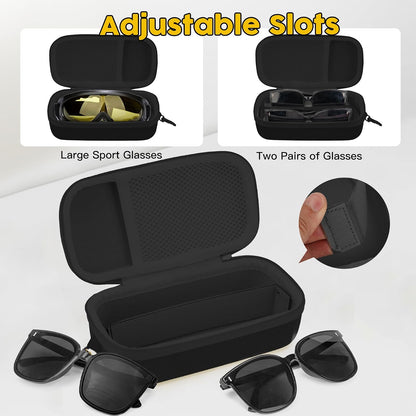Double Eyeglasses Case, Hard Shell Glasses Case for Men Women