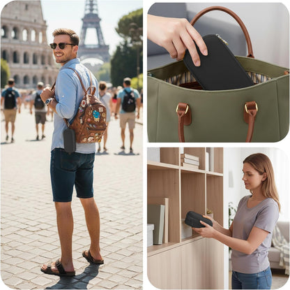 Double Eyeglasses Case, Hard Shell Glasses Case for Men Women