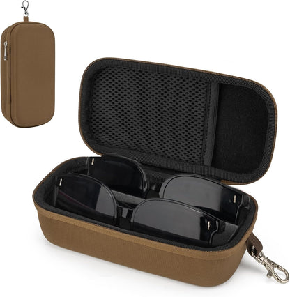 Double Eyeglasses Case, Hard Shell Glasses Case for Men Women