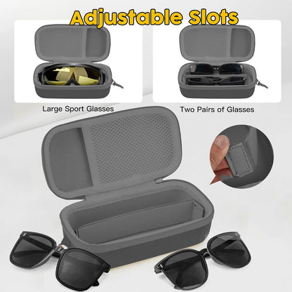 Double Eyeglasses Case, Hard Shell Glasses Case for Men Women