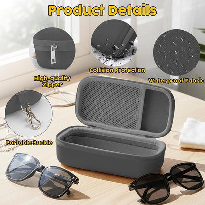 Double Eyeglasses Case, Hard Shell Glasses Case for Men Women