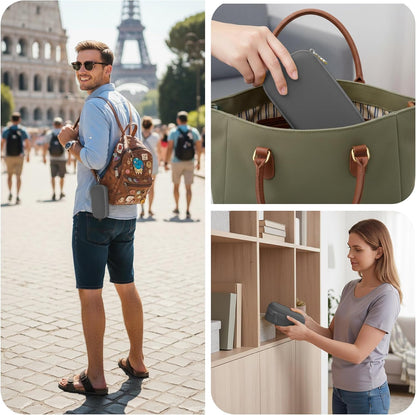 Double Eyeglasses Case, Hard Shell Glasses Case for Men Women