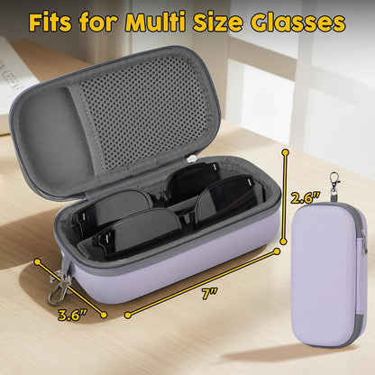 Double Eyeglasses Case, Hard Shell Glasses Case for Men Women