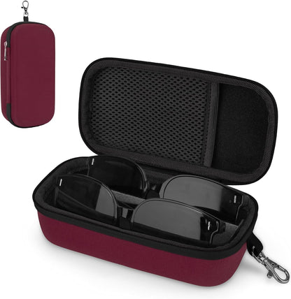Double Eyeglasses Case, Hard Shell Glasses Case for Men Women