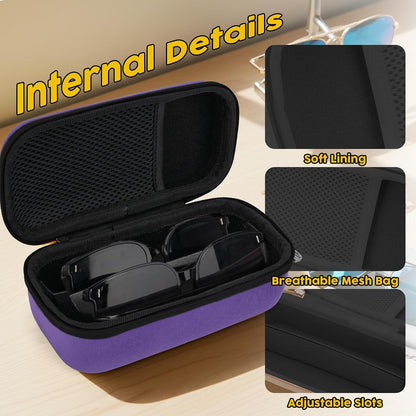 Double Eyeglasses Case, Hard Shell Glasses Case for Men Women