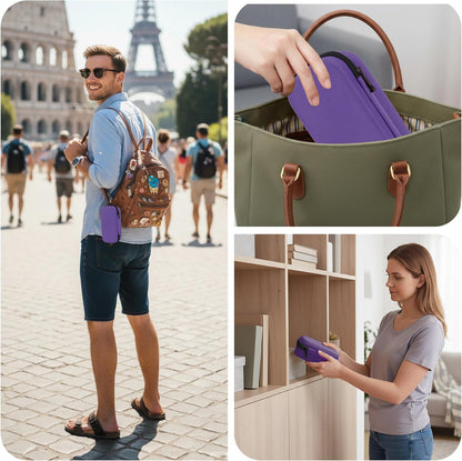 Double Eyeglasses Case, Hard Shell Glasses Case for Men Women