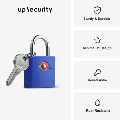 TSA Locks for Luggage with Keys, Travel Luggage Locks TSA Approved 4 Pack, Small Padlock with Key, Keyed Alike Mini Padlock for Suitcase, Backpack, Bag, Zipper, Case, Box, Small Locker