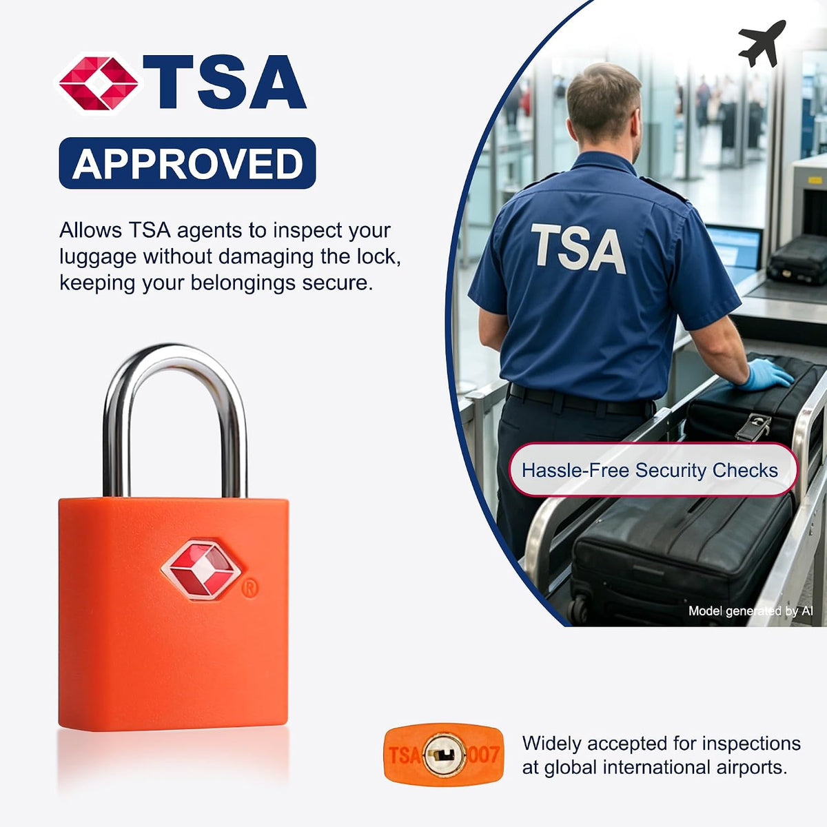 TSA Locks for Luggage with Keys, Travel Luggage Locks TSA Approved 4 Pack, Small Padlock with Key, Keyed Alike Mini Padlock for Suitcase, Backpack, Bag, Zipper, Case, Box, Small Locker