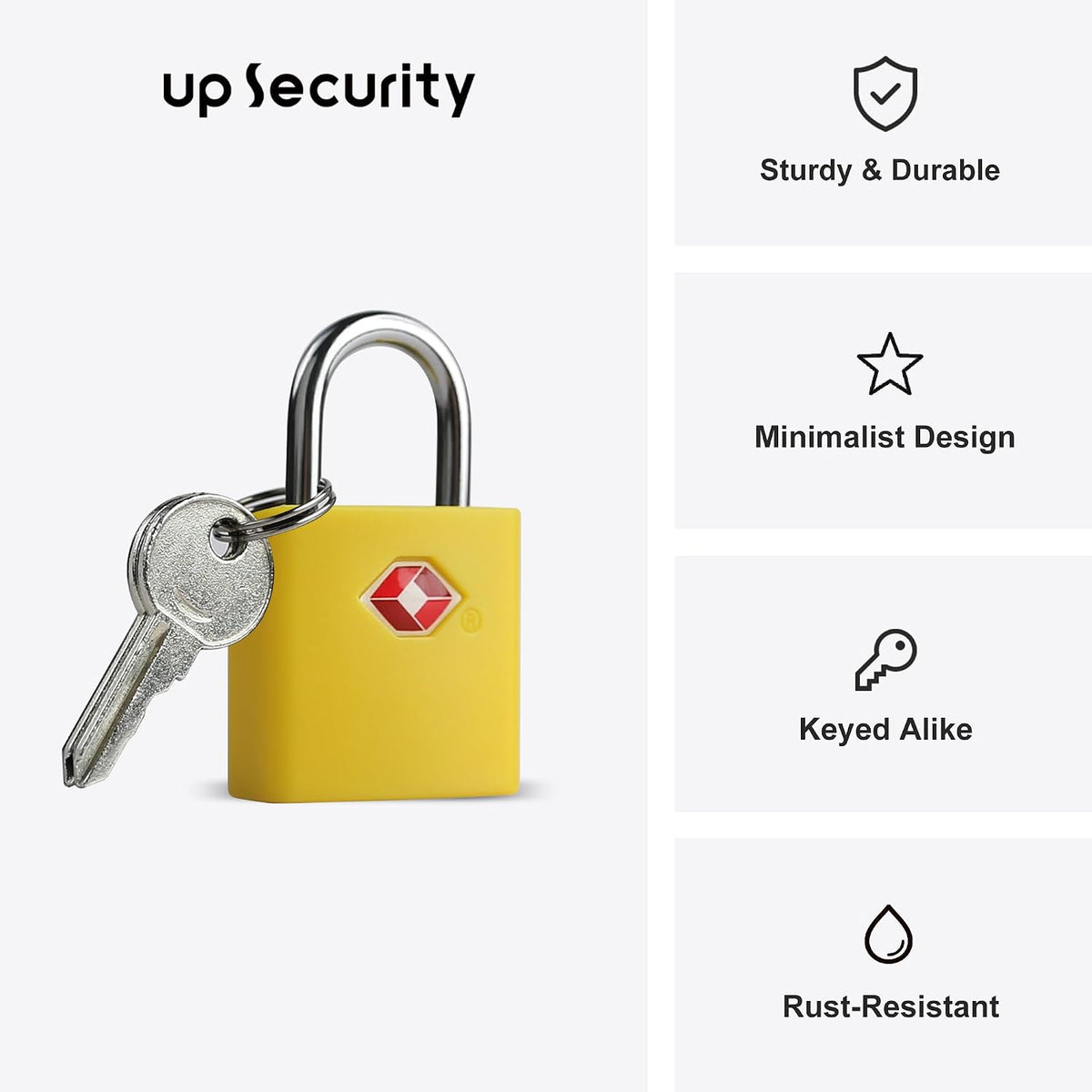 TSA Locks for Luggage with Keys, Travel Luggage Locks TSA Approved 4 Pack, Small Padlock with Key, Keyed Alike Mini Padlock for Suitcase, Backpack, Bag, Zipper, Case, Box, Small Locker