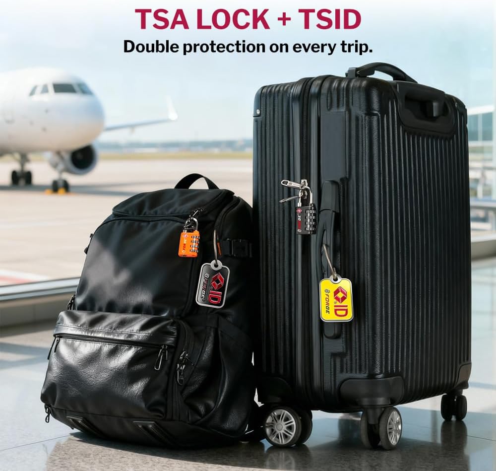 Dual-Opening: Key or Combination Lock, TSA Approved Lock for Luggage, Pelican case, Travel, Gym, School,Luggage Combination Lock,Travel Bag Lock (Black)