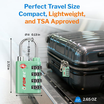 Dual-Opening: Key or Combination Lock, TSA Approved Lock for Luggage, Pelican case, Travel, Gym, School,Luggage Combination Lock,Travel Bag Lock (Black)
