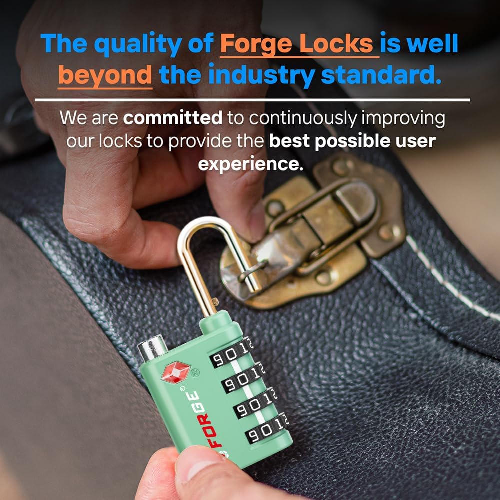 Dual-Opening: Key or Combination Lock, TSA Approved Lock for Luggage, Pelican case, Travel, Gym, School,Luggage Combination Lock,Travel Bag Lock (Black)