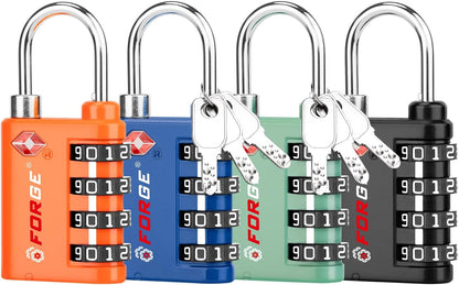 Dual-Opening: Key or Combination Lock, TSA Approved Lock for Luggage, Pelican case, Travel, Gym, School,Luggage Combination Lock,Travel Bag Lock (Black)