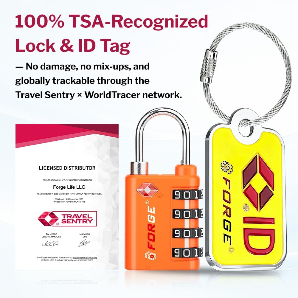 Dual-Opening: Key or Combination Lock, TSA Approved Lock for Luggage, Pelican case, Travel, Gym, School,Luggage Combination Lock,Travel Bag Lock (Black)