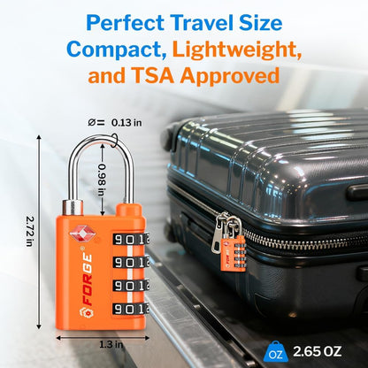 Dual-Opening: Key or Combination Lock, TSA Approved Lock for Luggage, Pelican case, Travel, Gym, School,Luggage Combination Lock,Travel Bag Lock (Black)