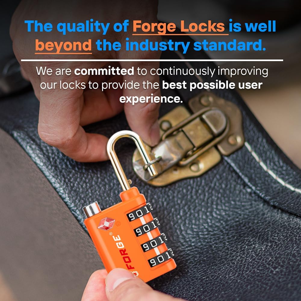 Dual-Opening: Key or Combination Lock, TSA Approved Lock for Luggage, Pelican case, Travel, Gym, School,Luggage Combination Lock,Travel Bag Lock (Black)