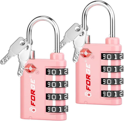 Dual-Opening: Key or Combination Lock, TSA Approved Lock for Luggage, Pelican case, Travel, Gym, School,Luggage Combination Lock,Travel Bag Lock (Black)