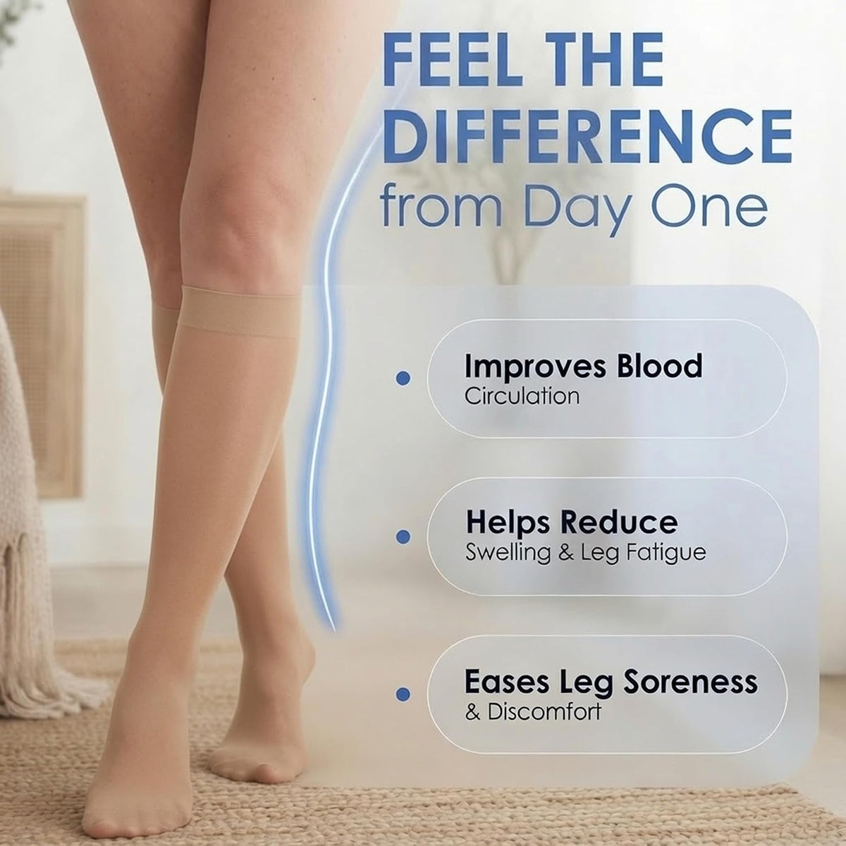 ABSOLUTE SUPPORT Sheer Womens Compression Socks 15-20 mmHg