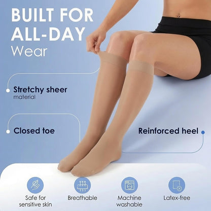 ABSOLUTE SUPPORT Sheer Womens Compression Socks 15-20 mmHg
