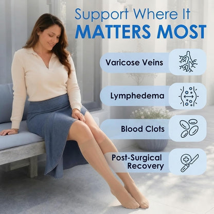 ABSOLUTE SUPPORT Sheer Womens Compression Socks 15-20 mmHg