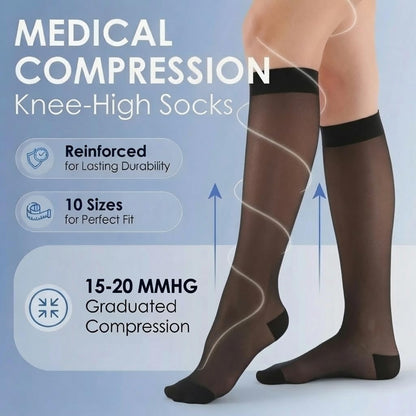 ABSOLUTE SUPPORT Sheer Womens Compression Socks 15-20 mmHg