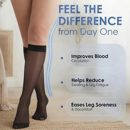 ABSOLUTE SUPPORT Sheer Womens Compression Socks 15-20 mmHg