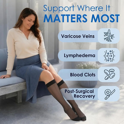 ABSOLUTE SUPPORT Sheer Womens Compression Socks 15-20 mmHg