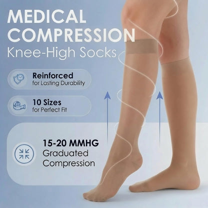 ABSOLUTE SUPPORT Sheer Womens Compression Socks 15-20 mmHg
